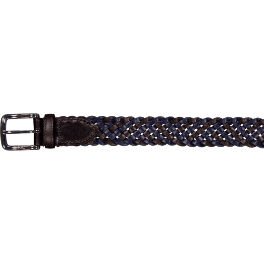 Braided Leather Belt Navy / Dark Brown