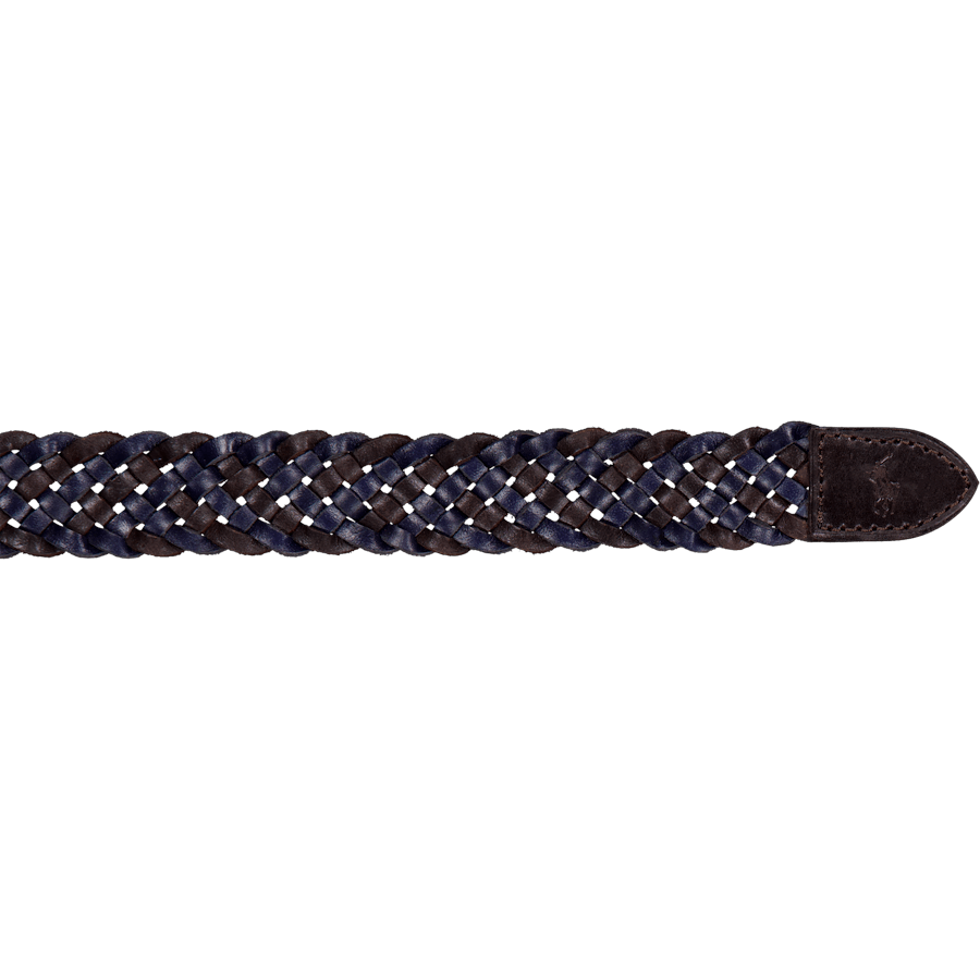 Braided Leather Belt Navy / Dark Brown