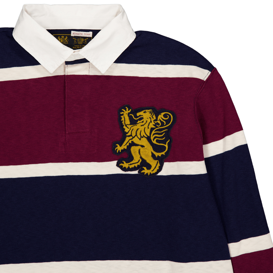 Polo Ralph Lauren Sommar Antik Rugbyskjorta 001 Klassisk Vinröd Multifärgad
