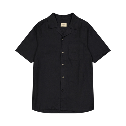 Linen Camp Shirt Black