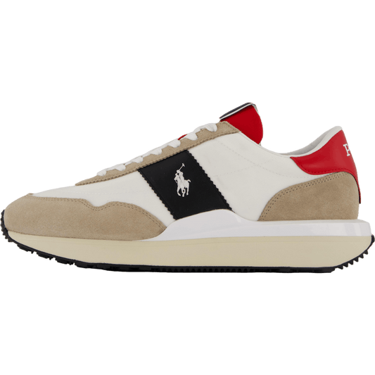 Train 89 Suede-Paneled Sneaker Milkshake / Black / Red