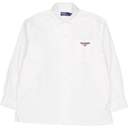 Big Fit Polo Sport Oxford Camp Shirt White