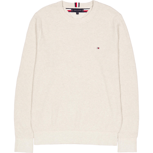 Refined Structure Crew Nk Hcx-heathered Oatmilk
