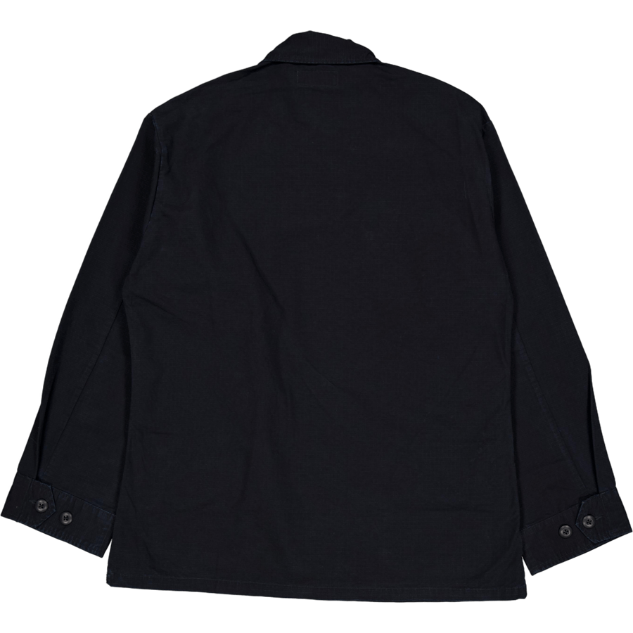 Classic Fit Ripstop Utility-skjorta, svart