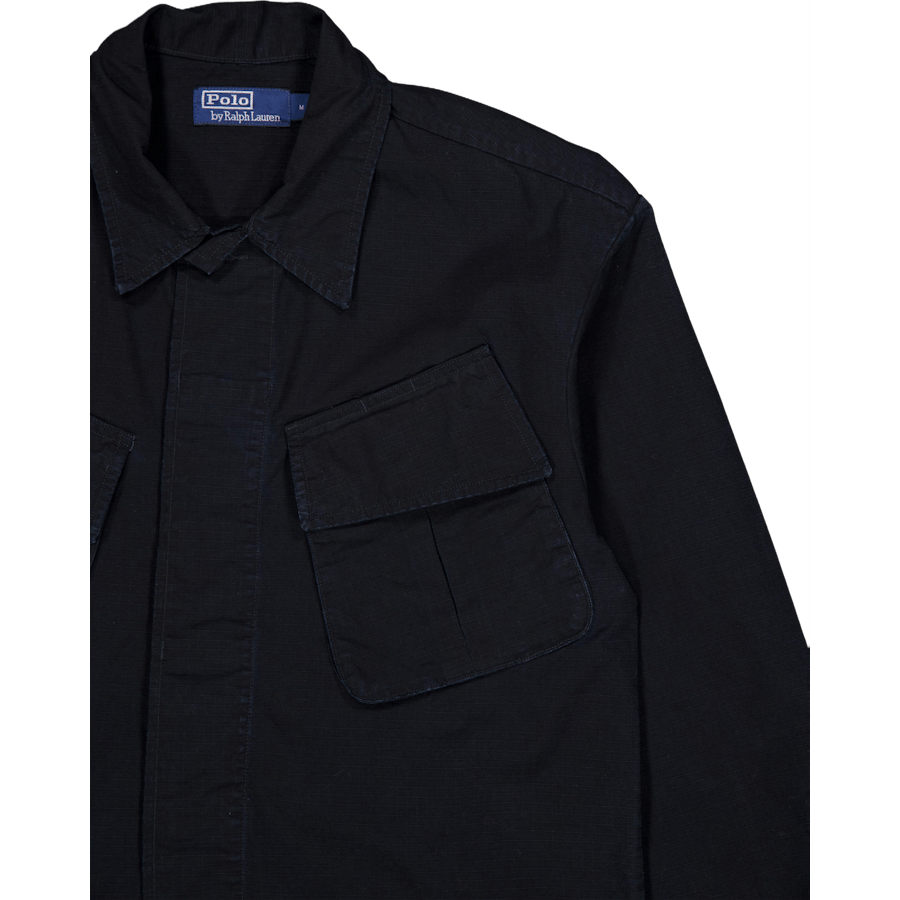 Classic Fit Ripstop Utility-skjorta, svart