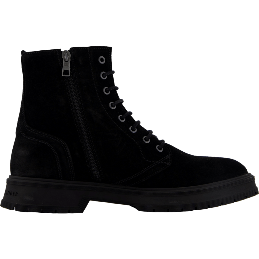 Hilfiger Suede Lace Zip Boot Black