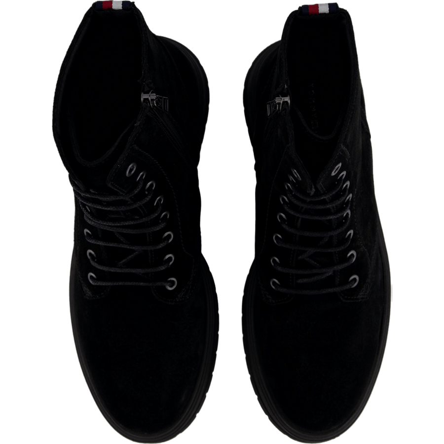Hilfiger Suede Lace Zip Boot Black